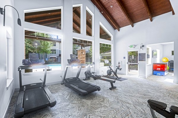 State-of-the-art fitness center with modern equipment at The Dakota Apartments, perfect for active lifestyles in a luxury setting
