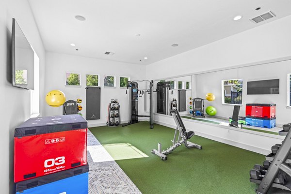 State-of-the-art fitness center with modern equipment at The Dakota Apartments
