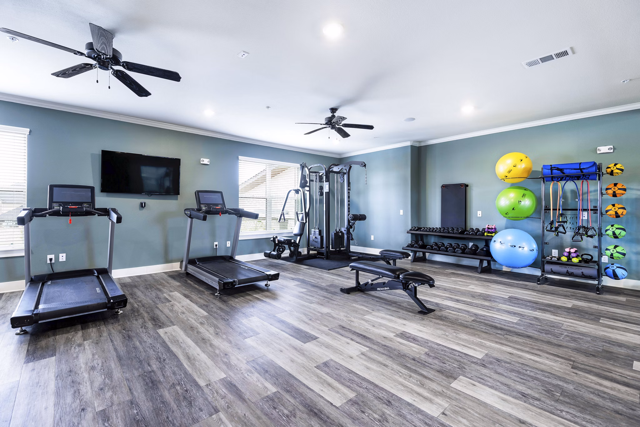 fitness center at Ivy Point Klein Apartments