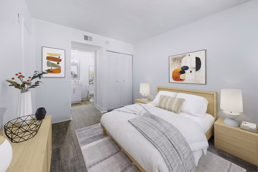 bedroom at 7 West Apartments