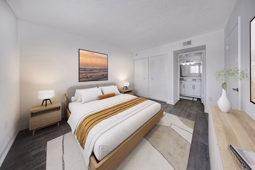 bedroom at 7 West Apartments