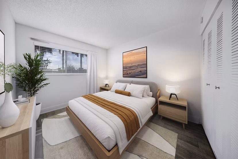 bedroom at 7 West Apartments