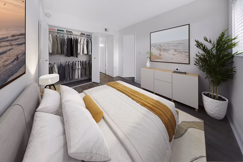 bedroom at 7 West Apartments