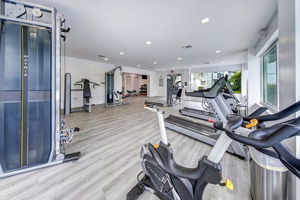 fitness center at 7 West Apartments