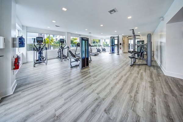 fitness center at 7 West Apartments