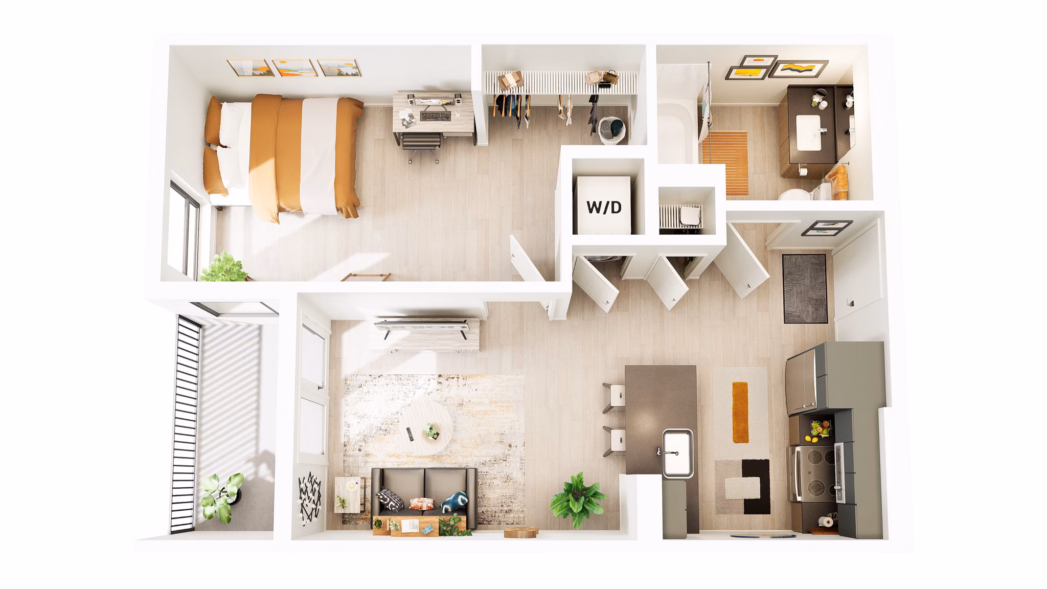 A6 floor plan at Union Grantville Apartments