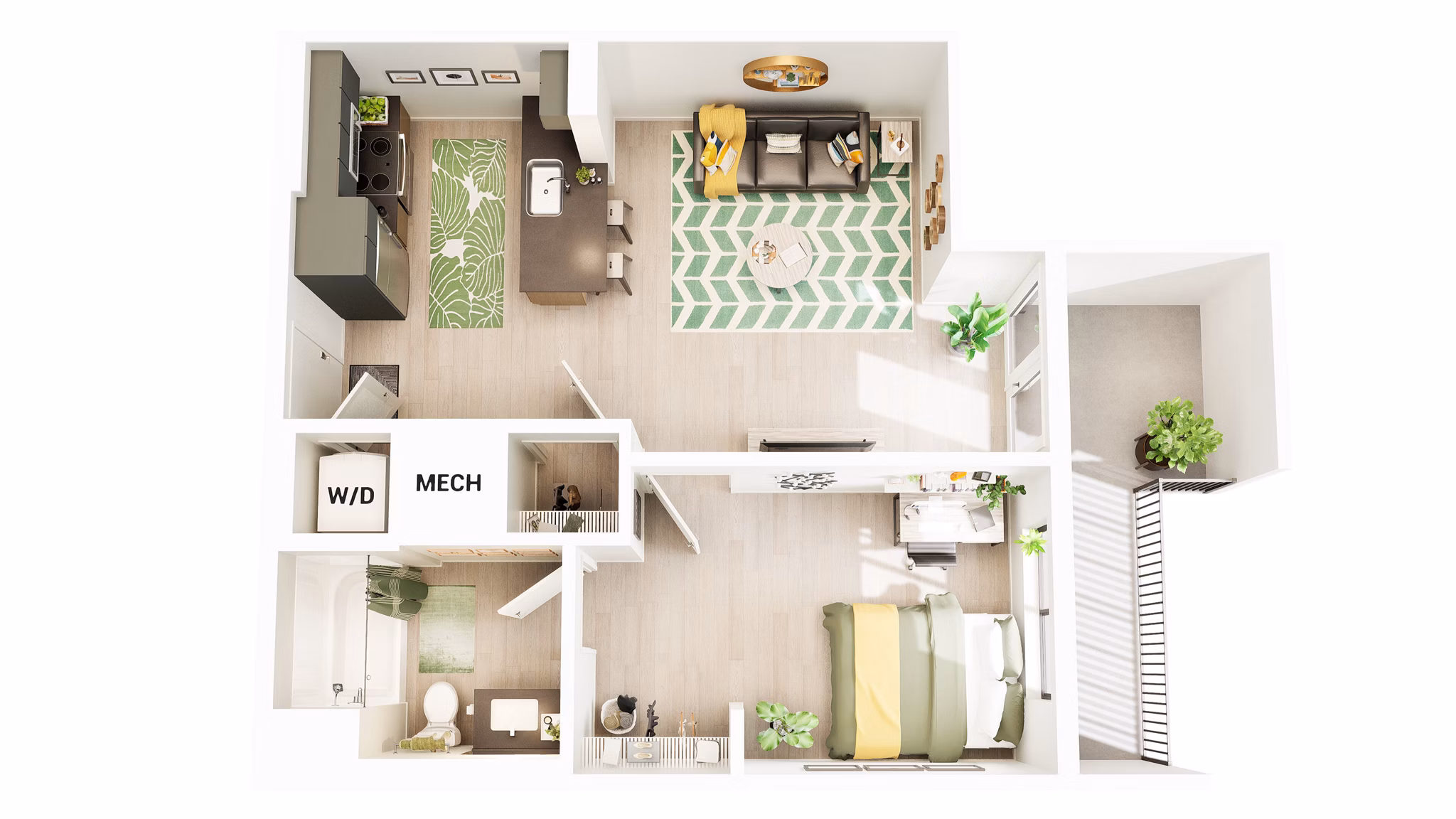 A7 floor plan at Union Grantville Apartments