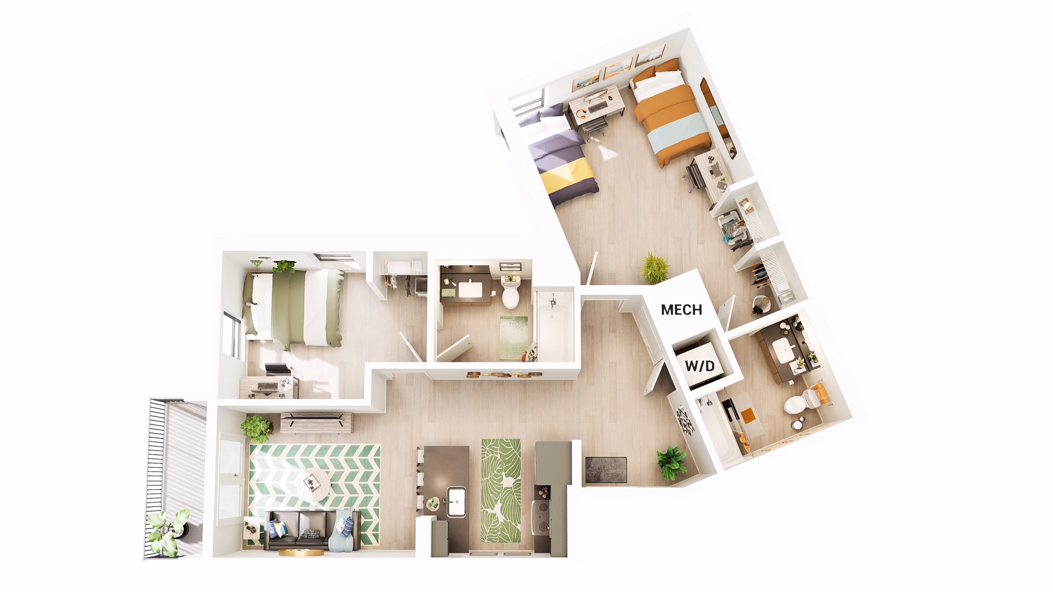 B5 floor plan at Union Grantville Apartments