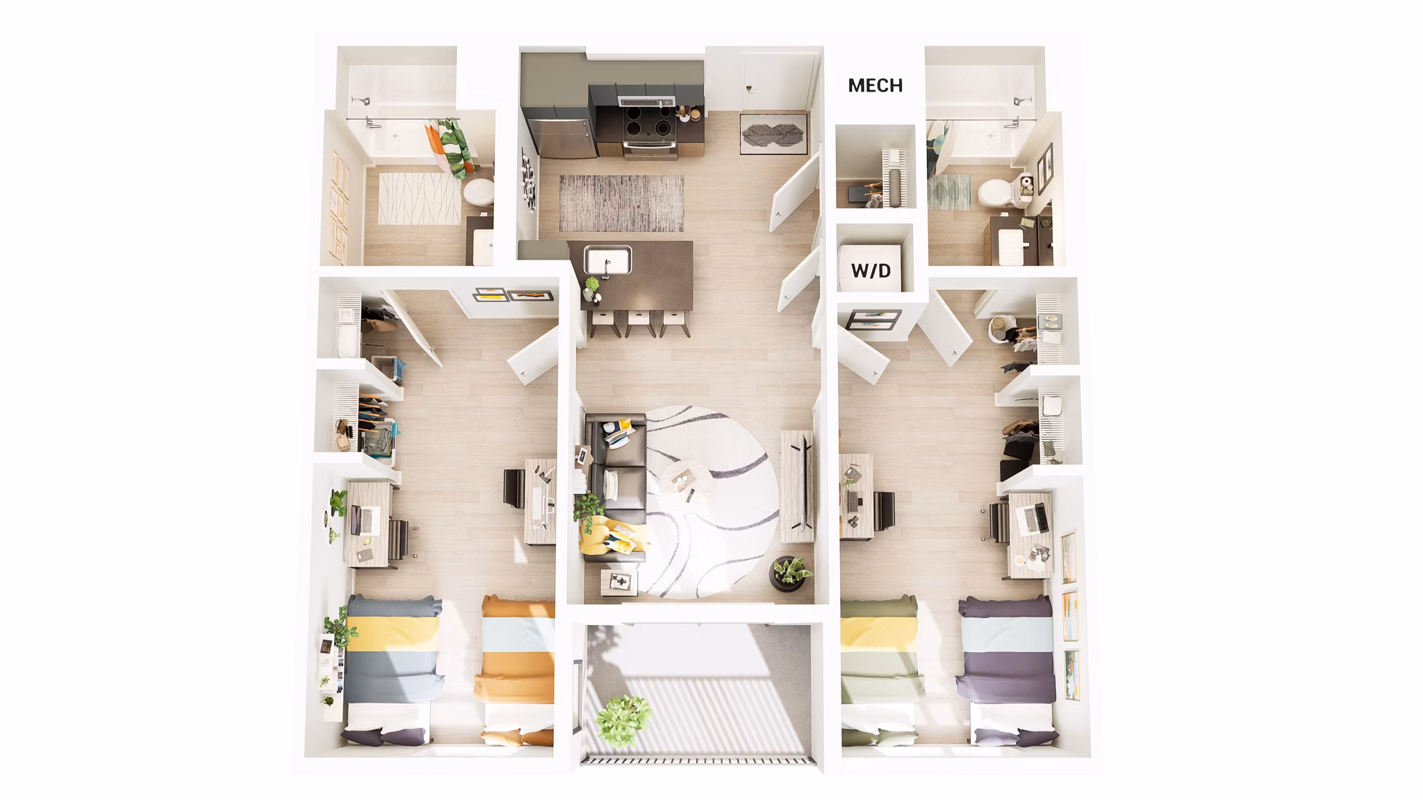 B6 floor plan at Union Grantville Apartments