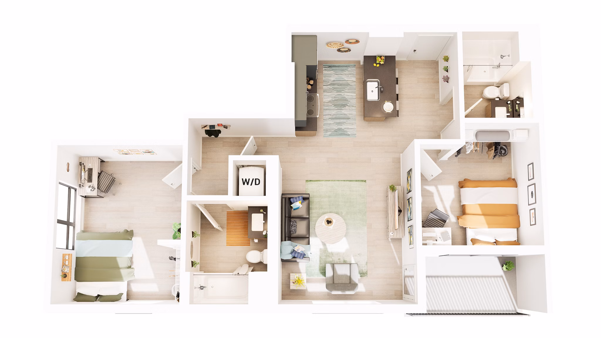 B8 floor plan at Union Grantville Apartments