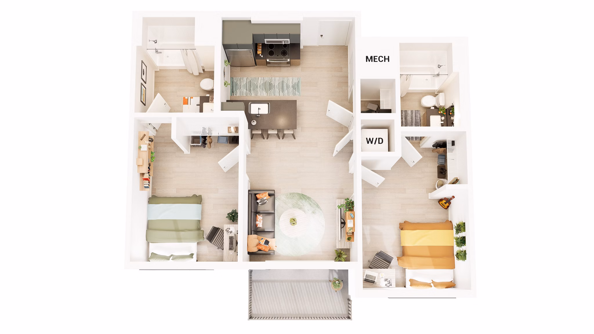 B9 floor plan at Union Grantville Apartments