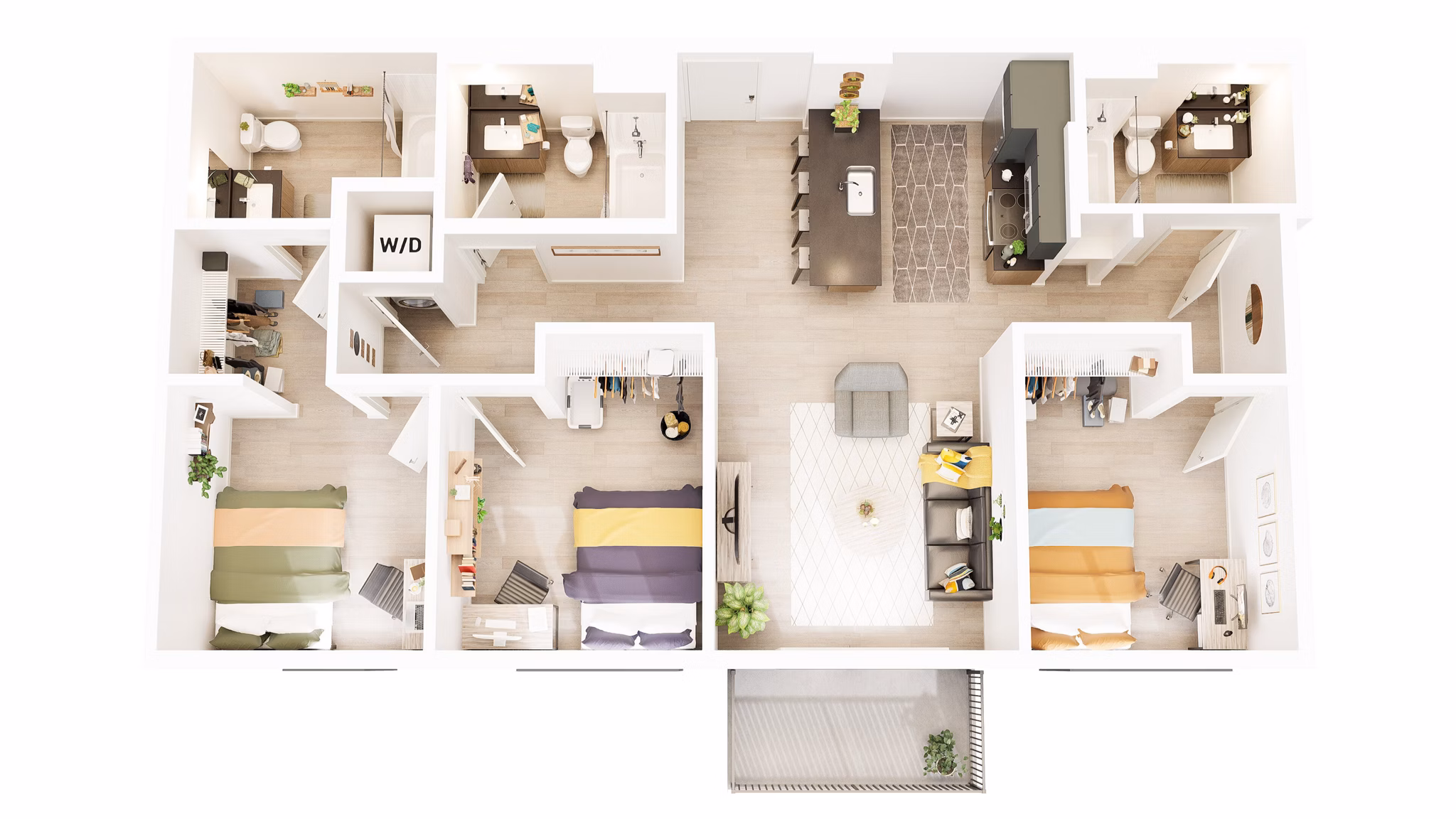 C1 floor plan at Union Grantville Apartments