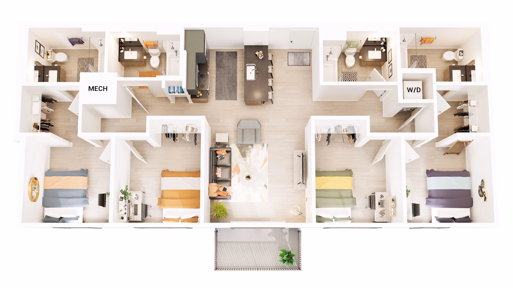 D1A floor plan at Union Grantville Apartments