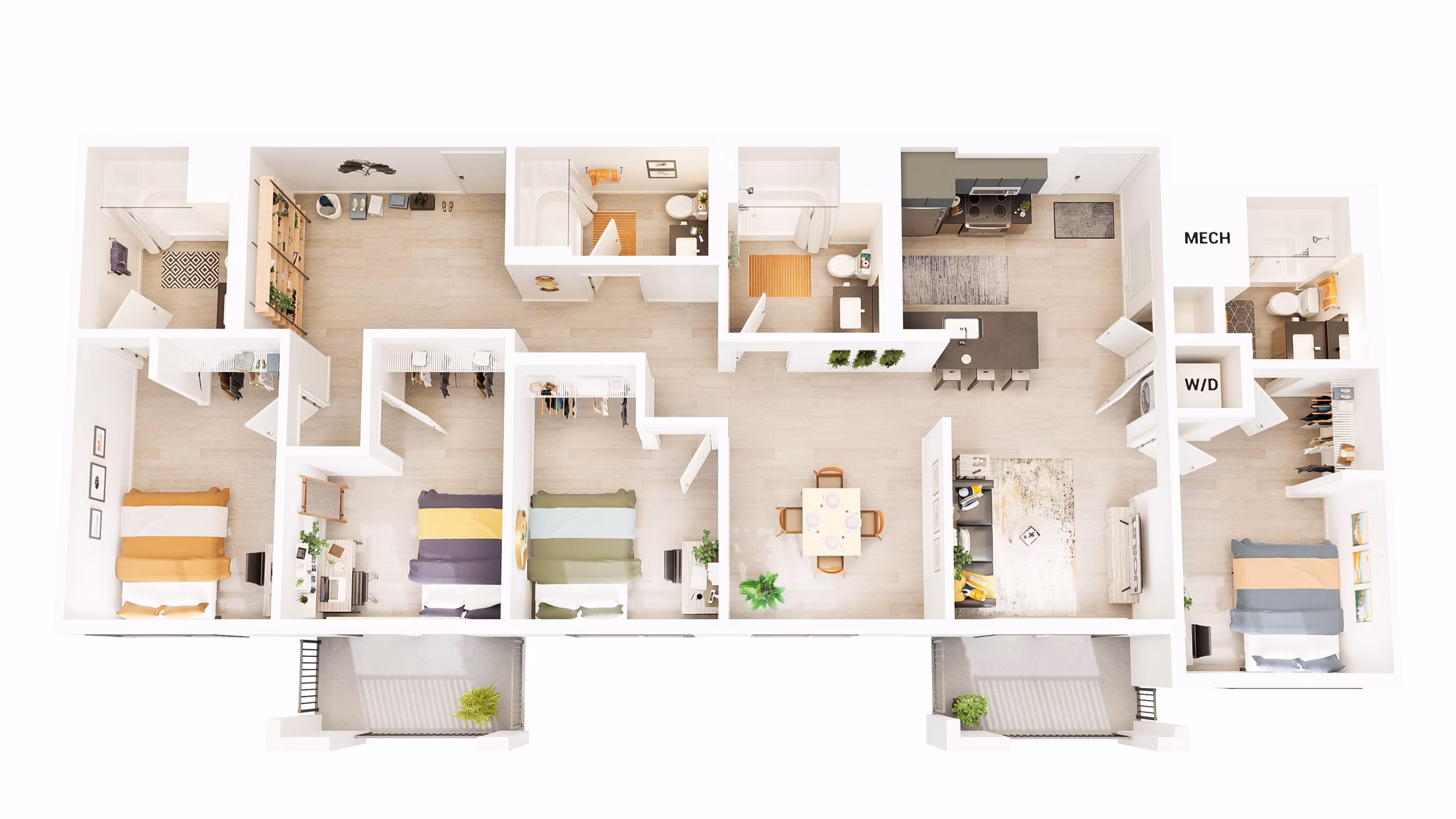 D2 floor plan at Union Grantville Apartments