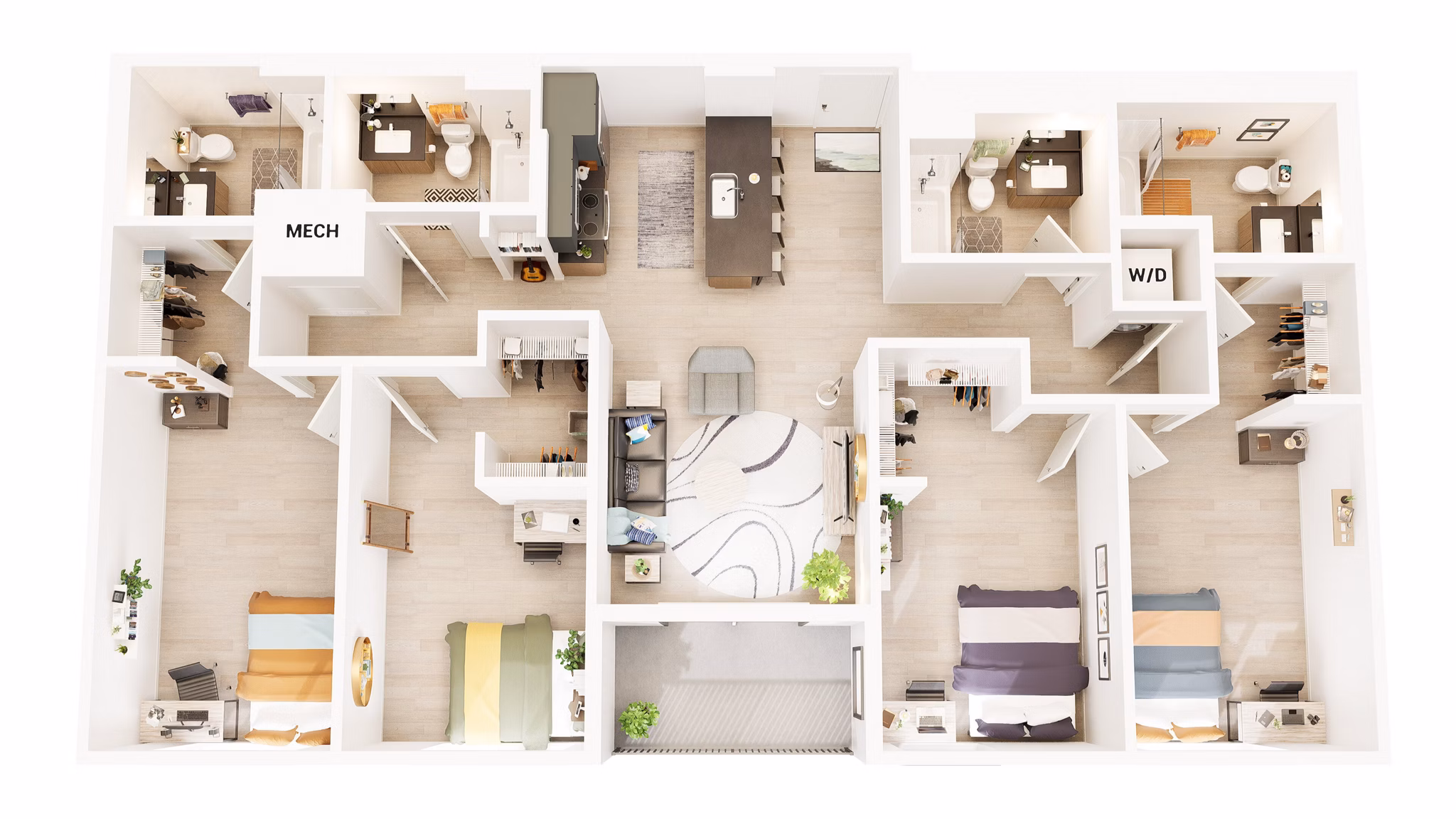D4 floor plan at Union Grantville Apartments