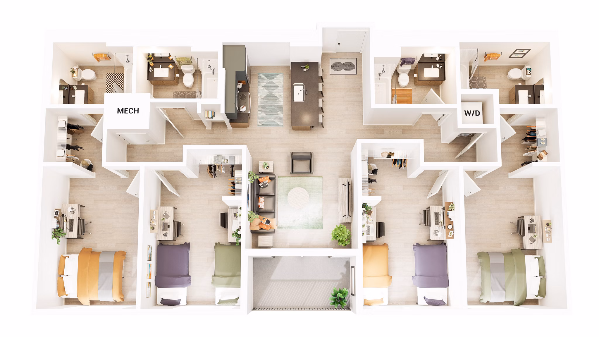 D5 floor plan at Union Grantville Apartments