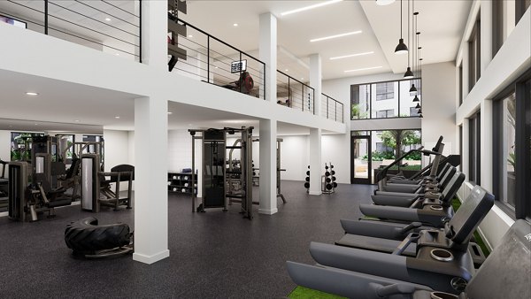 Modern fitness center with state-of-the-art equipment at Union Grantville Apartments