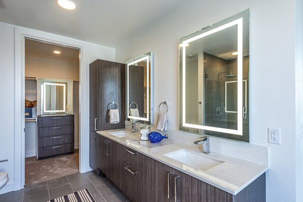 bathroom at The Travis Apartments