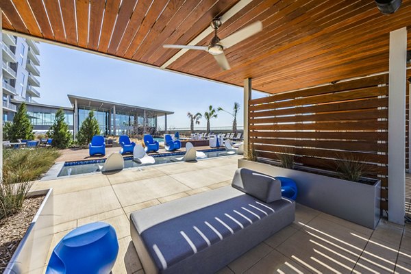 pool patio at The Travis Apartments