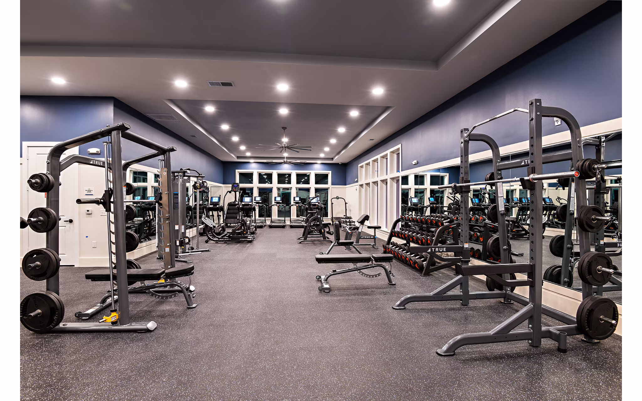 State-of-the-art fitness center with modern equipment at Grand Cypress Apartments, ideal for an active lifestyle