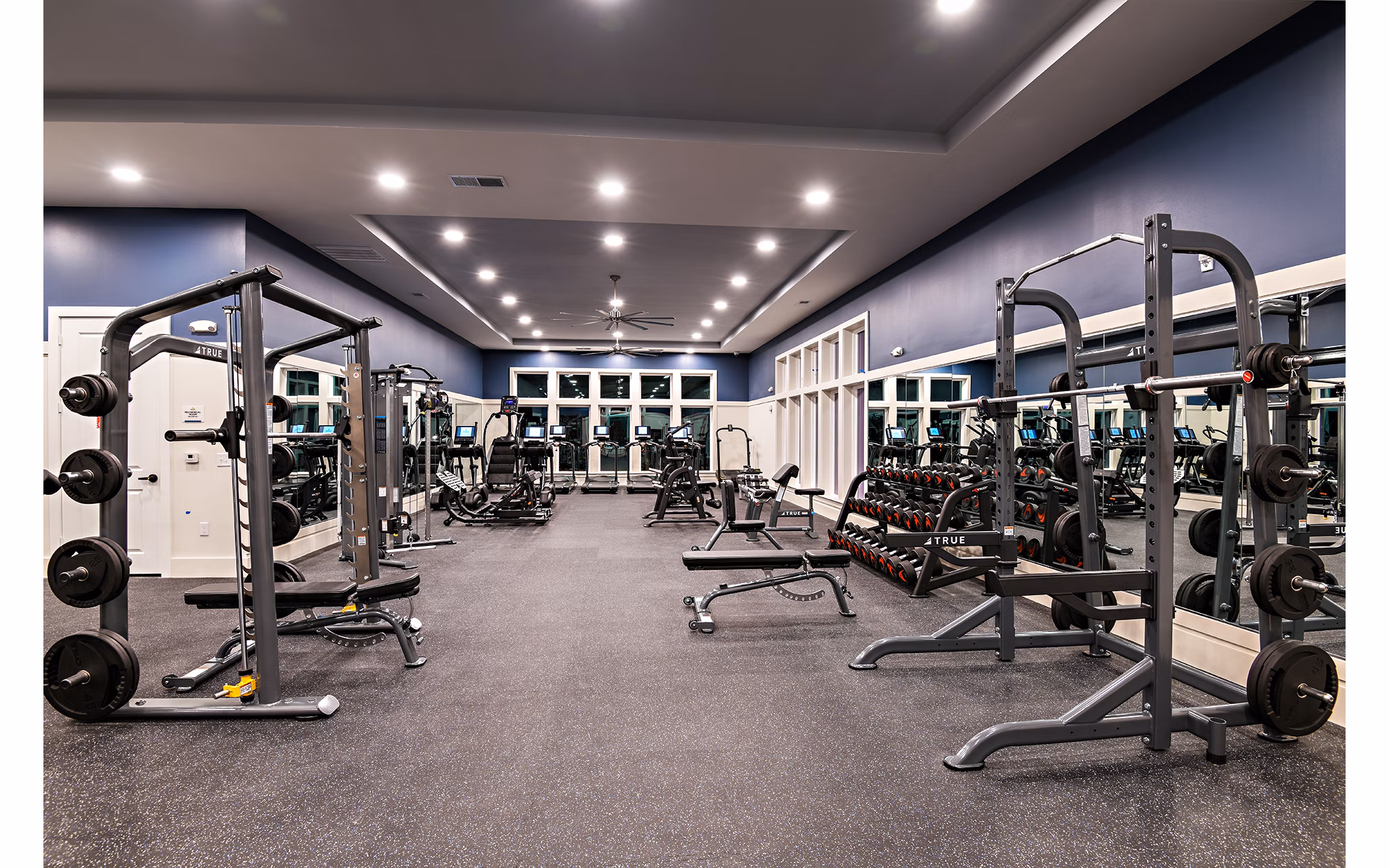 State-of-the-art fitness center with modern equipment at Grand Cypress Apartments, ideal for an active lifestyle