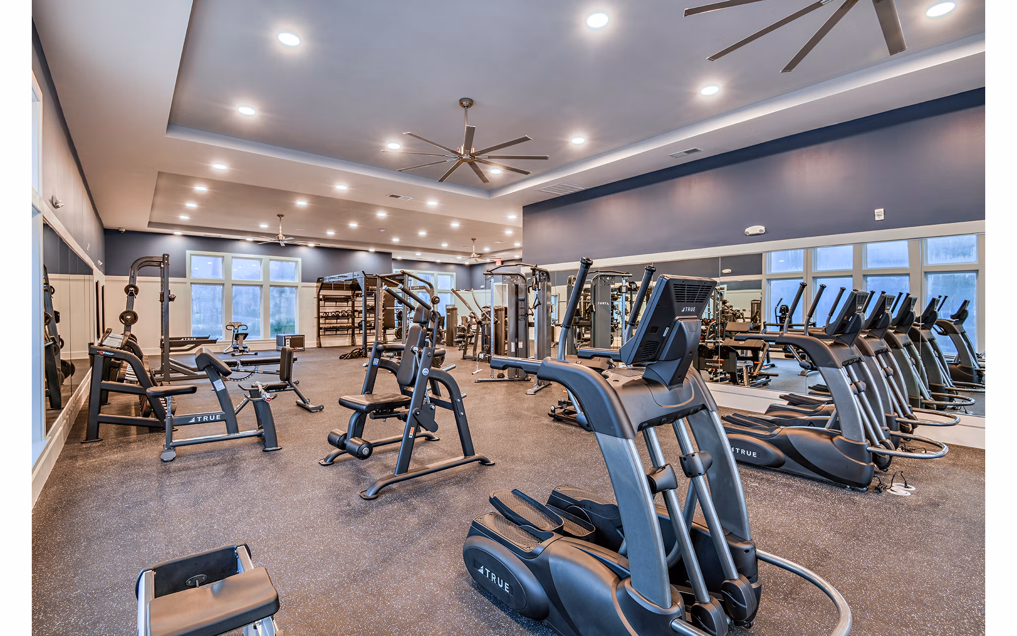 Fitness center featuring state-of-the-art equipment at Grand Cypress Apartments