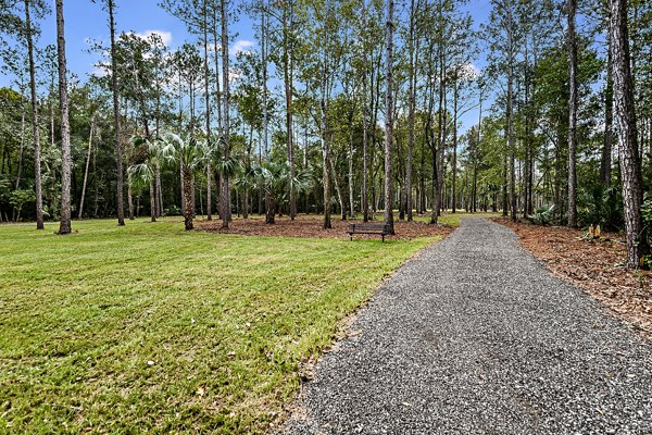 Grand Cypress Apartments: Lush green courtyard with seating areas in luxury complex