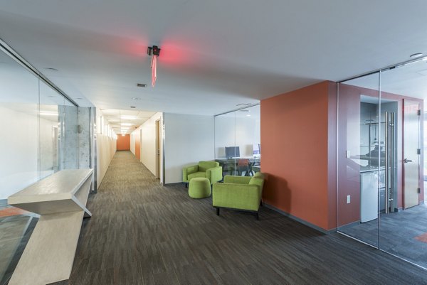 Stylish clubhouse with modern furnishings at Evo at Cira Centre South Apartments, luxury living in the city