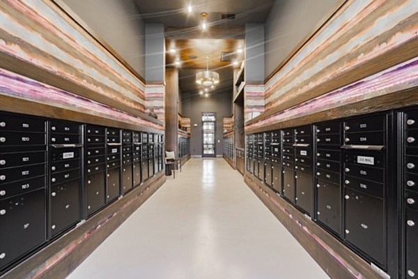 mail room  at The Lyric at Keller Center Stage Apartments