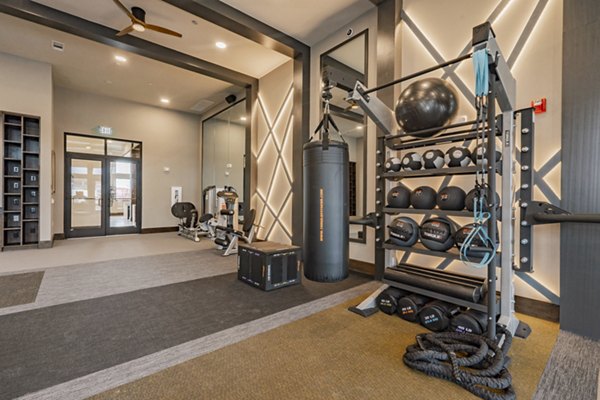 fitness center at The Lyric at Keller Center Stage Apartments