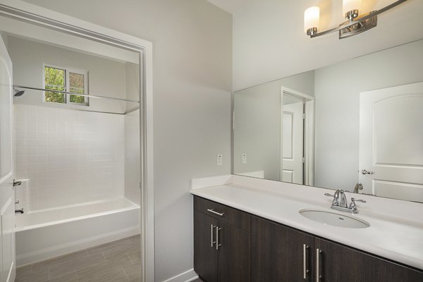 Bathroom showcasing sleek fixtures and modern design at Lakeview 88 Apartments