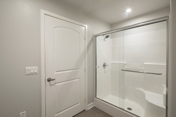 Modern bathroom with sleek fixtures at Lakeview 88 Apartments, emphasizing luxury and comfort in design