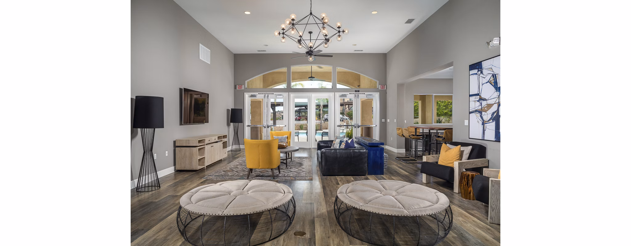 Clubhouse featuring modern design and premium amenities at Lakeview 88 Apartments