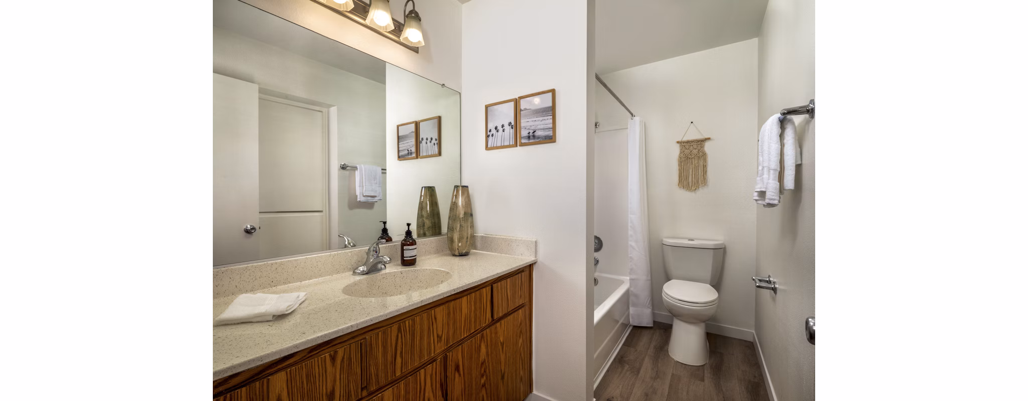 Contemporary bathroom with sleek fixtures at Windscape Village Apartments