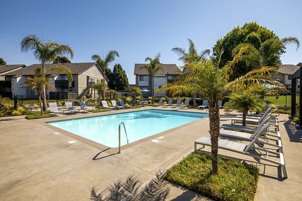 Sparkling outdoor pool at Windscape Village Apartments offering luxury relaxation