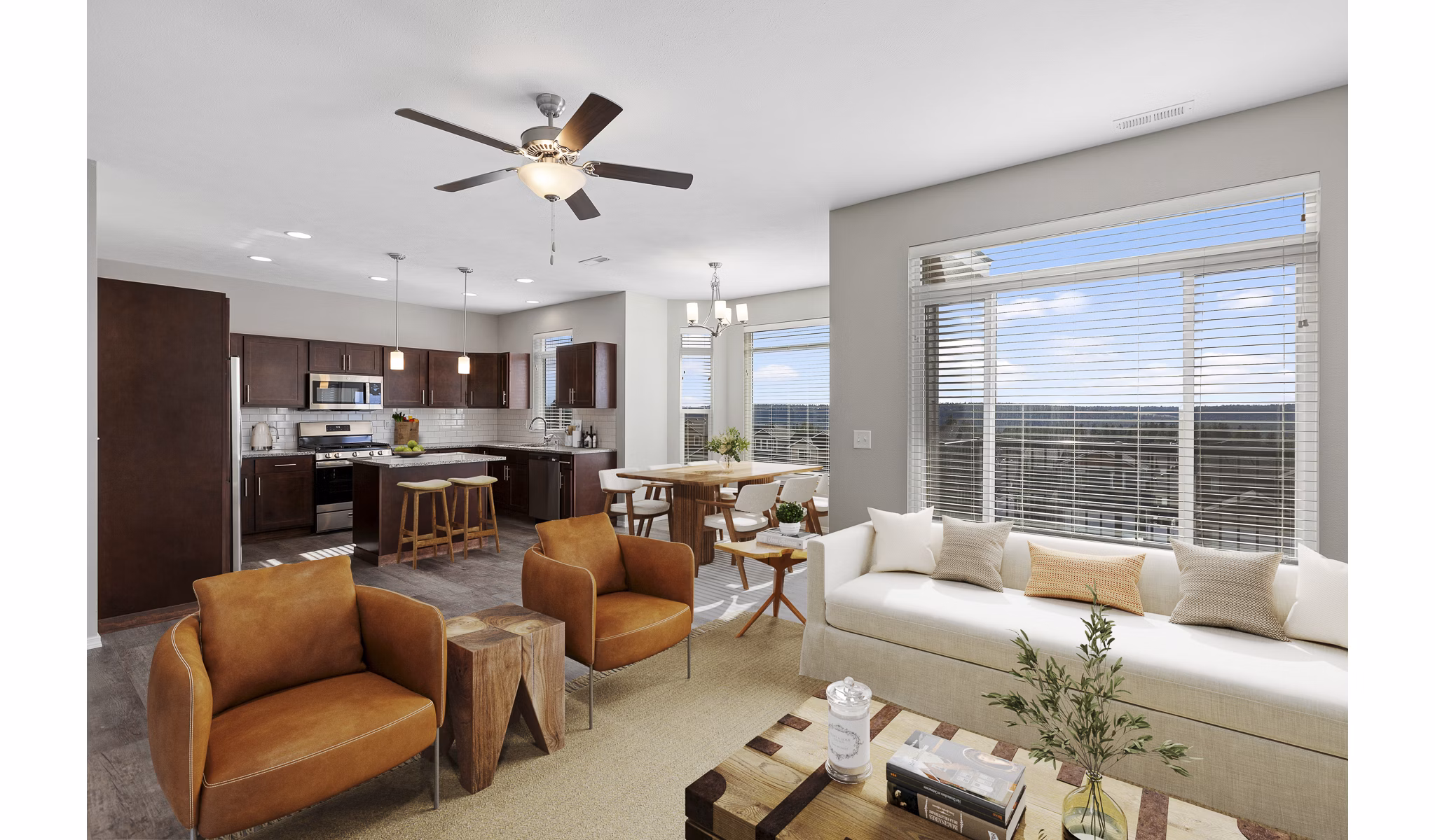living room at Residences at Indian Trail Apartments