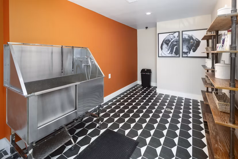 dog wash station at Williamsburg Apartments 
