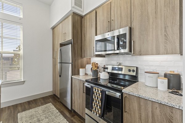 kitchen at Riverfront Lofts Apartments 