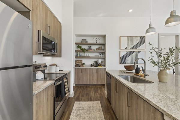 kitchen at Riverfront Lofts Apartments 