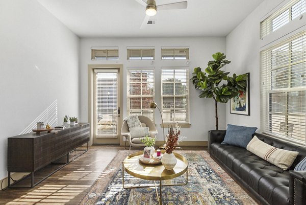 living room at Riverfront Lofts Apartments 