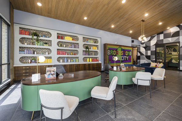 Luxurious clubhouse featuring modern decor at Broadstone Oak City Apartments