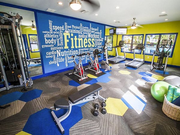 State-of-the-art fitness center with modern equipment at The Laurels Apartments