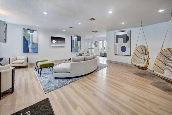 Clubhouse with modern decor at Avana Coral Spring Apartments