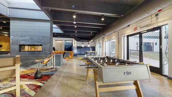 Stylish clubhouse with modern decor at River Roost Apartments offering relaxing spaces for residents