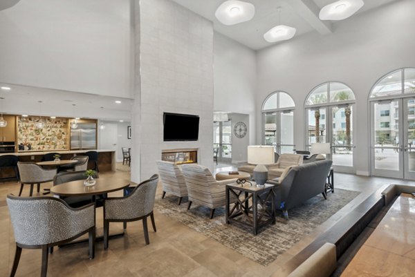 Stylish clubhouse with modern decor at Overture North Scottsdale Apartments