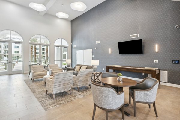 Luxury clubhouse featuring modern design elements at Overture North Scottsdale Apartments