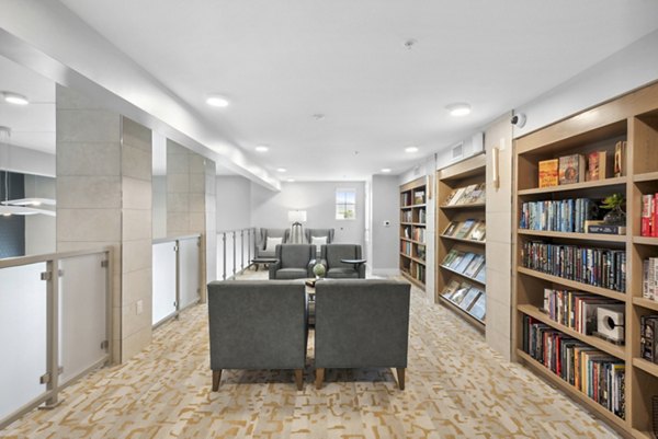 clubhouse library at Overture North Scottsdale Apartments