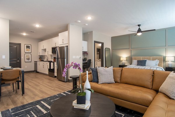 living room at The Foundry at Mashburn Village Apartments