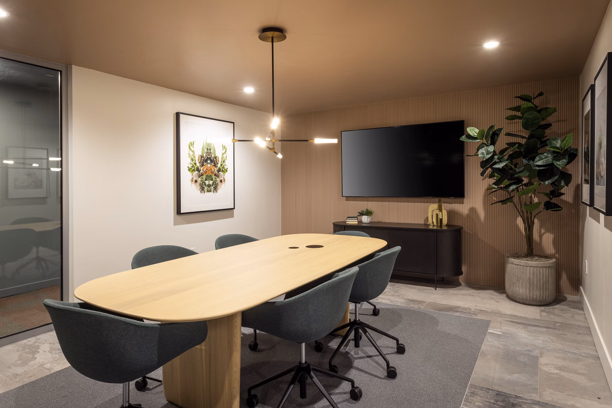 Modern meeting facility with sleek design at The Louise 4900 Apartments