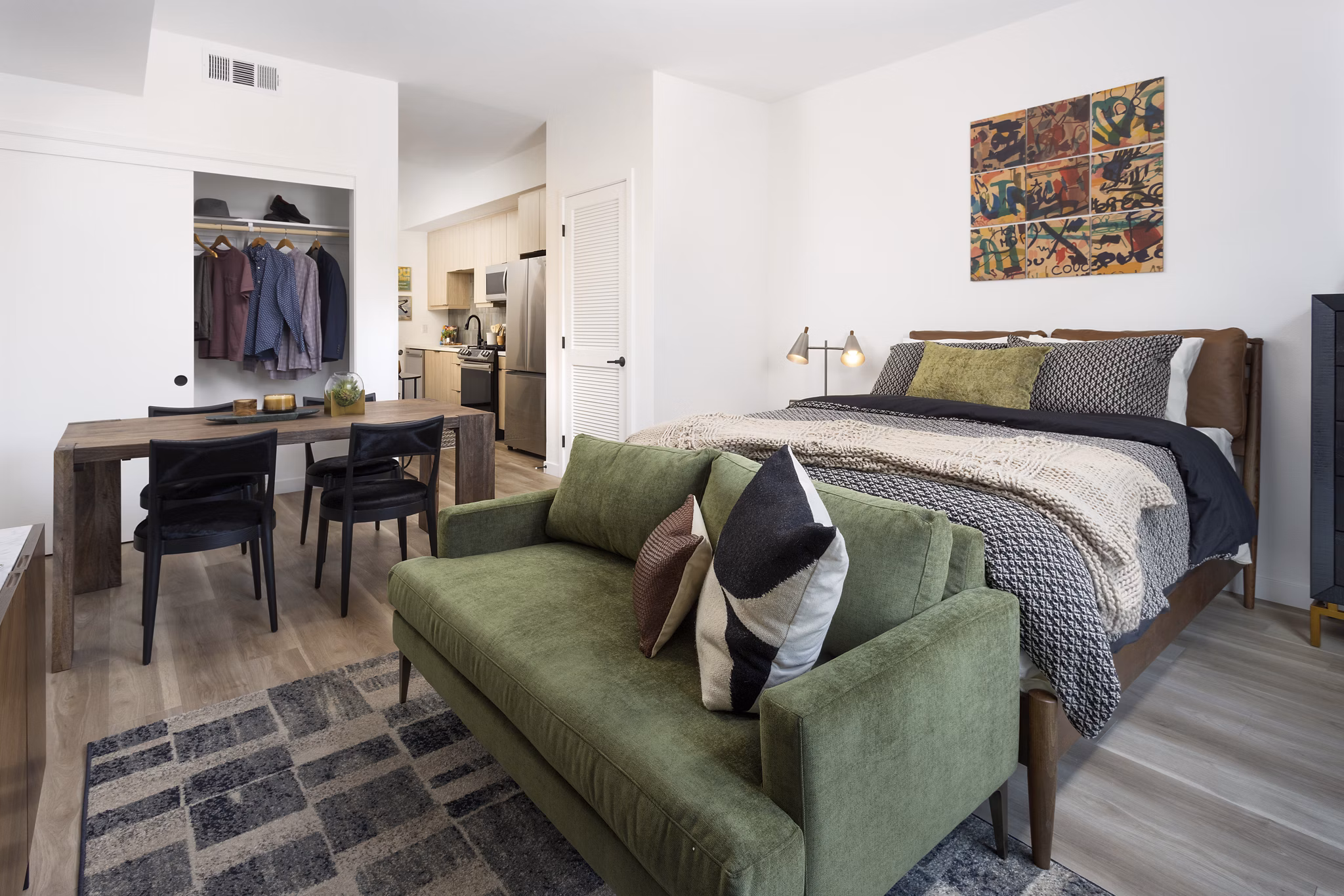 Luxurious kitchen with modern appliances at The Louise 4900 Apartments
